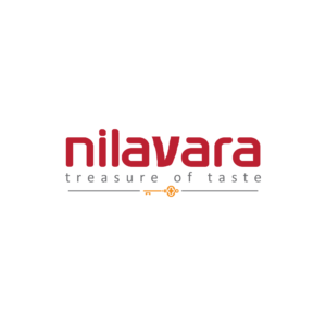 Nilavara logo with the tagline “Treasures of Taste” in red text on a white background.