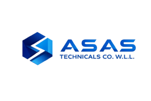 ASAS Technical Co. W.L.L. blue modern company logo with a geometrical symbol and professional typography.