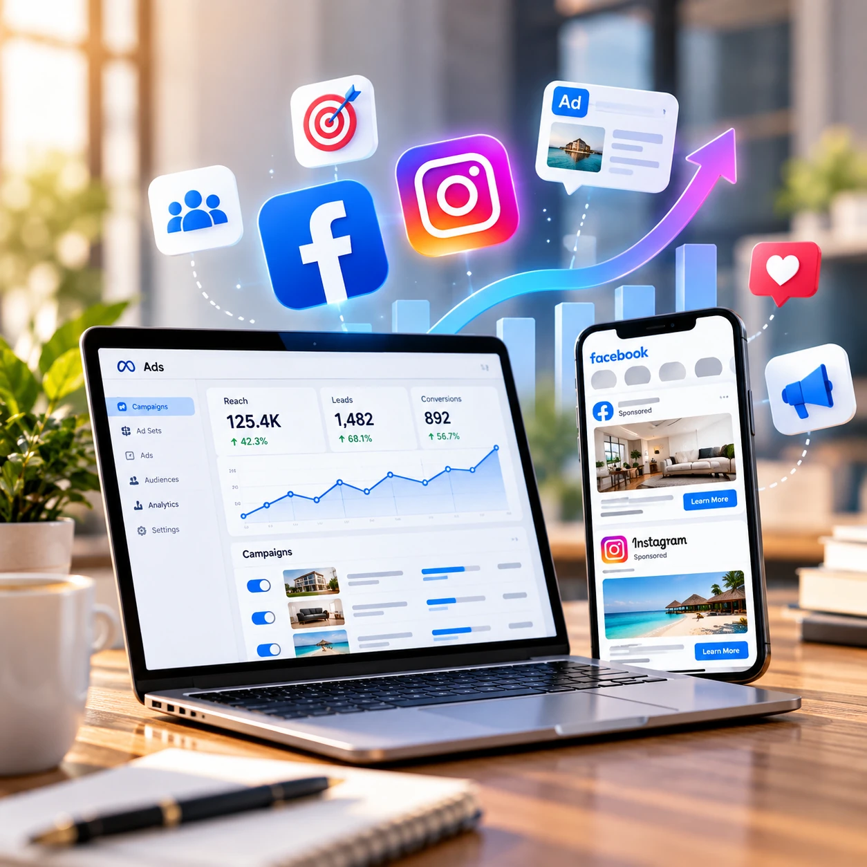 Facebook and Instagram advertising for business lead generation